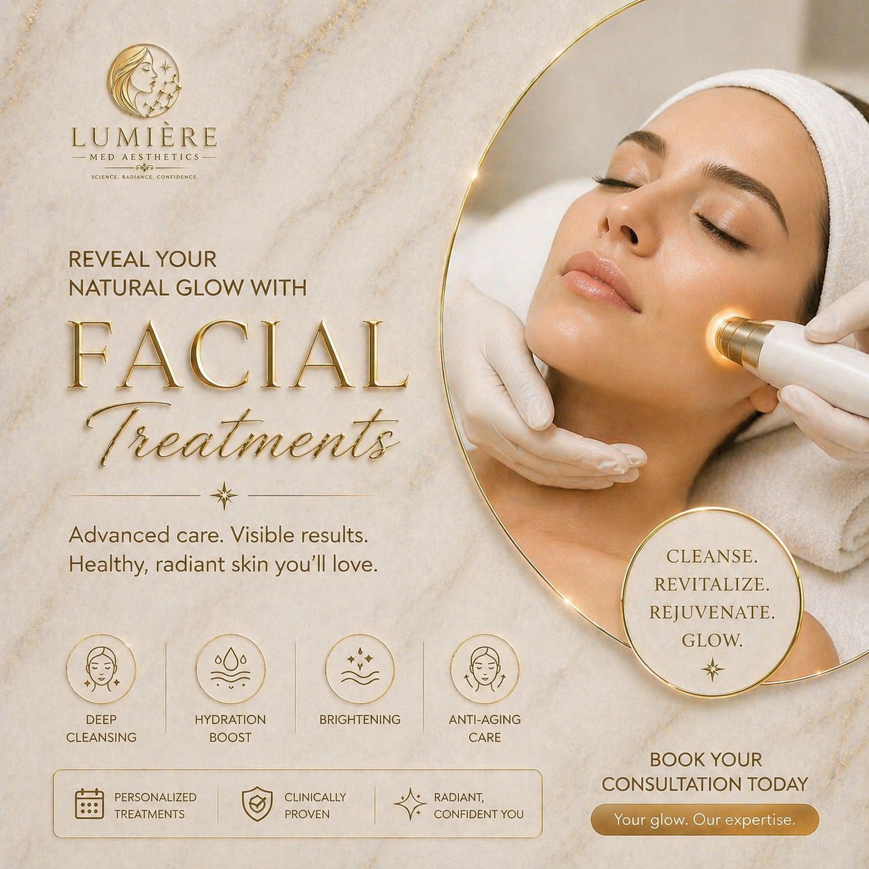 Lumière Facial Treatments — reveal your natural glow.
