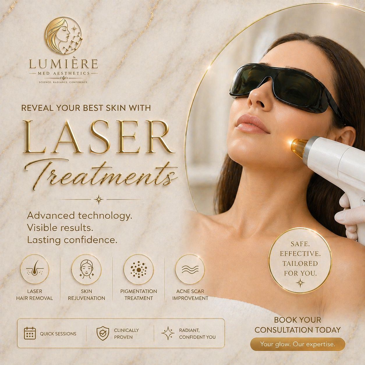 Lumière Laser Treatments — reveal your best skin.